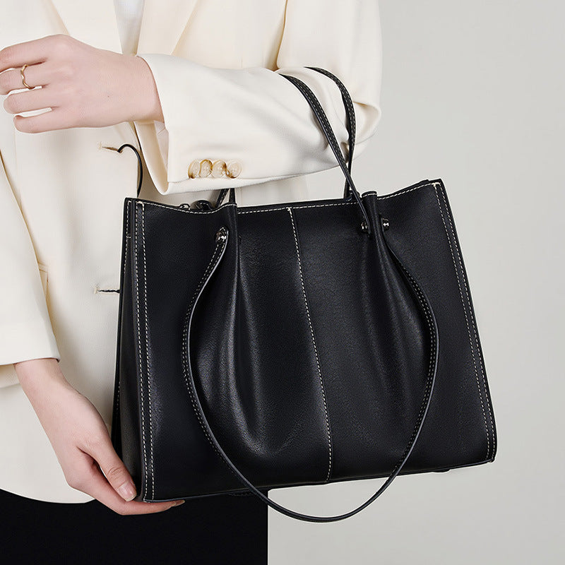 Women's Bag Autumn And Winter One Shoulder Genuine Leather Large Capacity Commuter High-grade Portable
