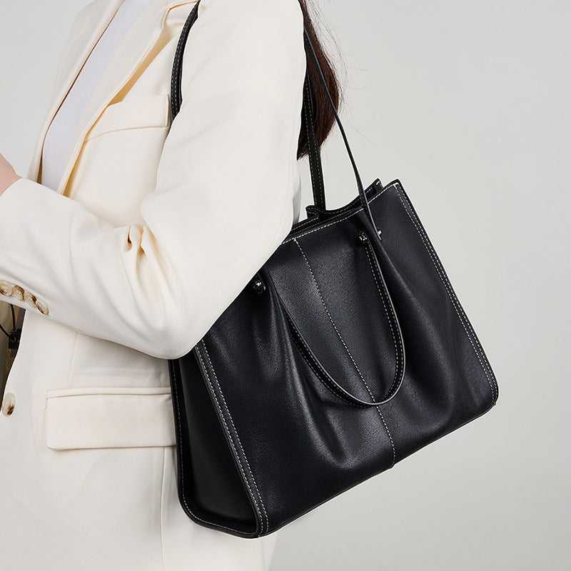 Women's Bag Autumn And Winter One Shoulder Genuine Leather Large Capacity Commuter High-grade Portable