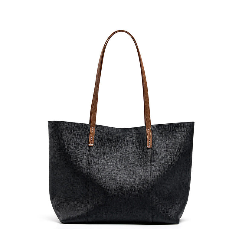 Tote Bag First Layer Cowhide Handmade Tote Bag Women's Portable Shoulder Bag
