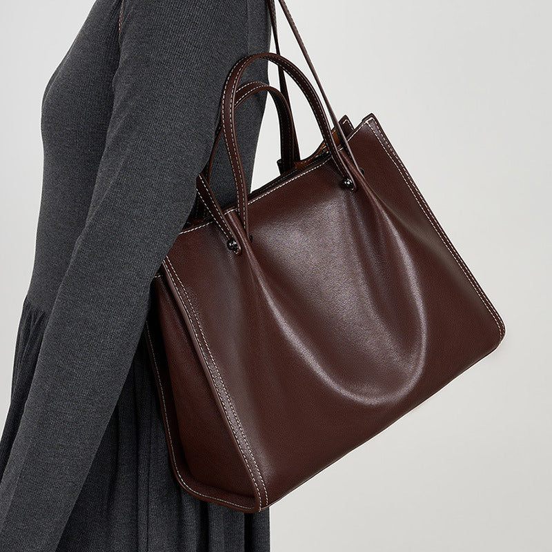 Women's Bag Autumn And Winter One Shoulder Genuine Leather Large Capacity Commuter High-grade Portable